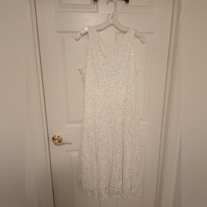 Danny & Nicole White Sleeveless Wedding Dress
